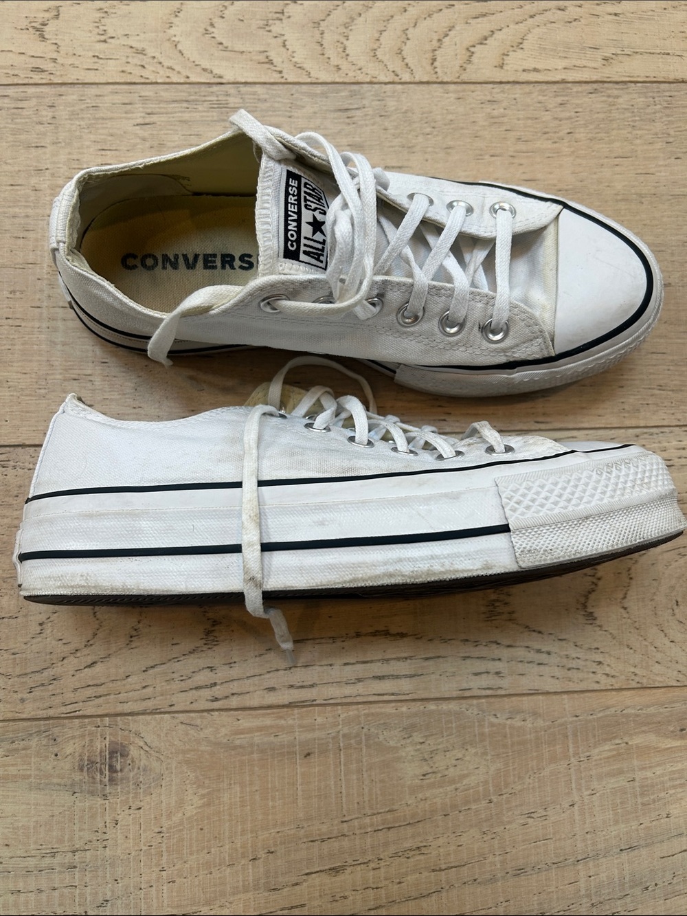 Converse White Low-Top Platform Sneakers
